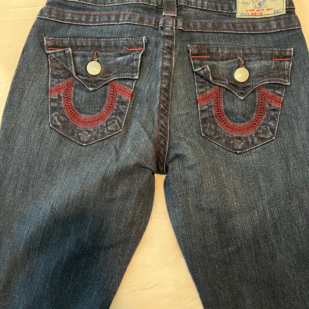 True Religion Denim with Burgundy Accents